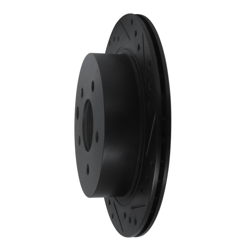 Infiniti Q45 Brake Rotor (1) - Rear Right - R1 Concepts - Drilled & Slotted - Black - `93-`01